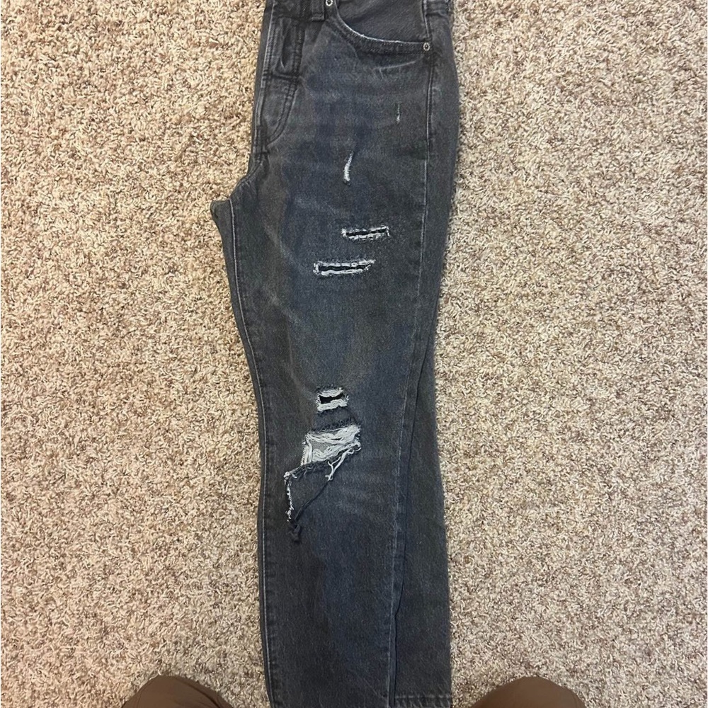 Old Navy Distressed Dark Gray Women Jeans